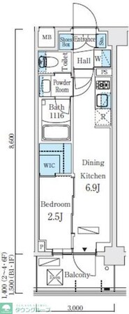 リビオメゾン東北沢の物件間取画像